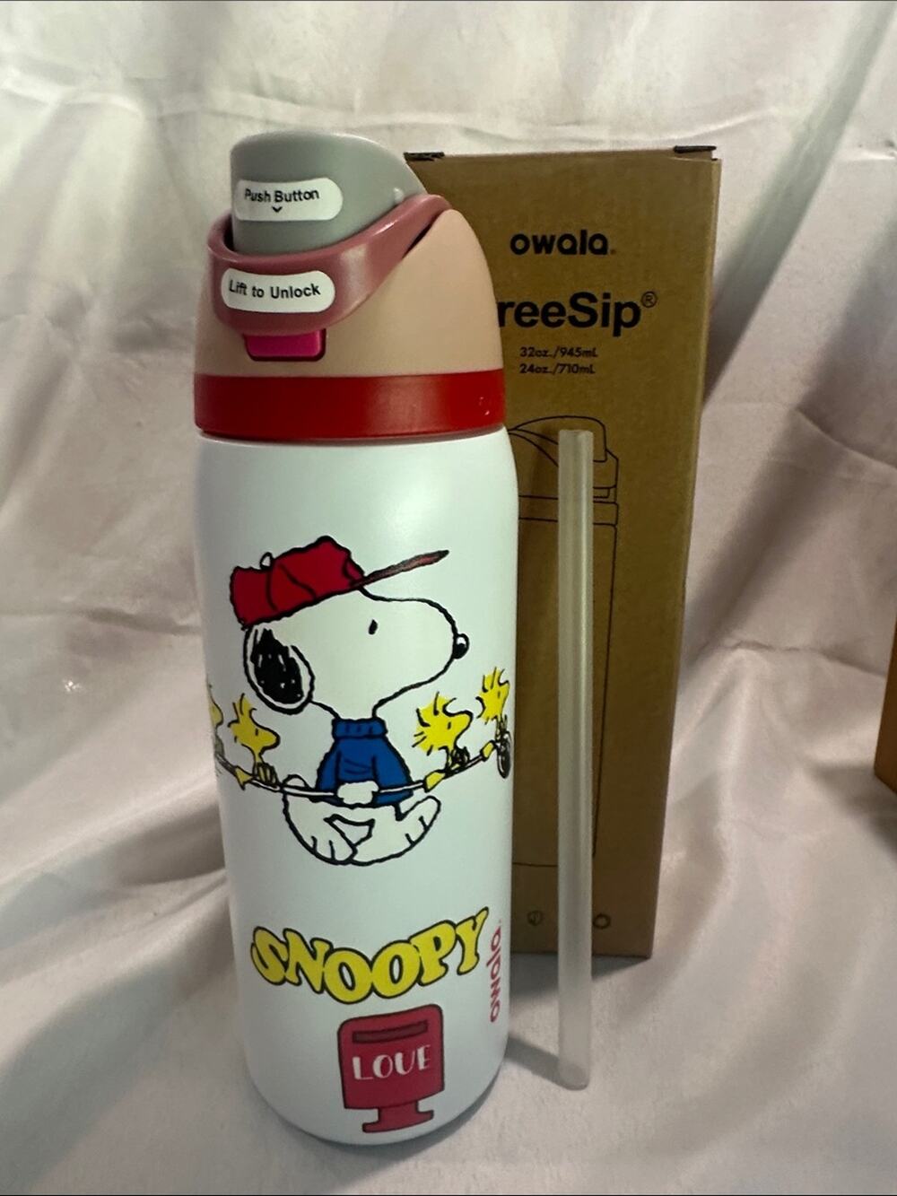 Custom Engraved Owala FreeSip Snoopy 32 oz